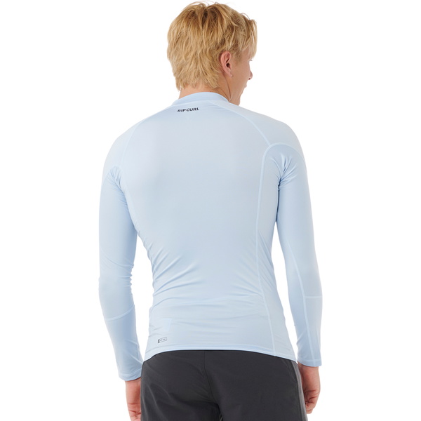2025 Rip Curl Mens Waves Perf Long Sleeve Rash Vest 16FMRV - Blue Wind